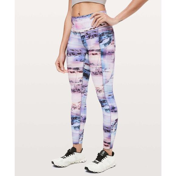 Lululemon Fast Free 7/8 Tight II Nulux 25"‎ Sunrise Silhouette Multi Size 4 - Picture 1 of 7